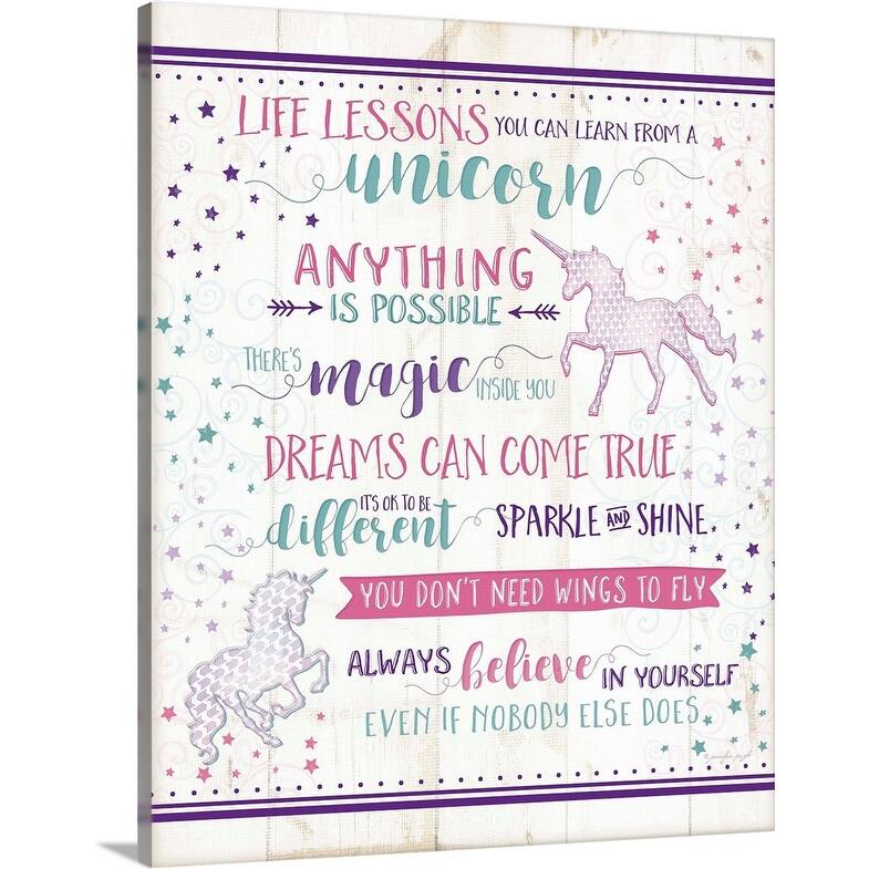 Shop Life Lessons Unicorn Canvas Wall Art Overstock 21000976