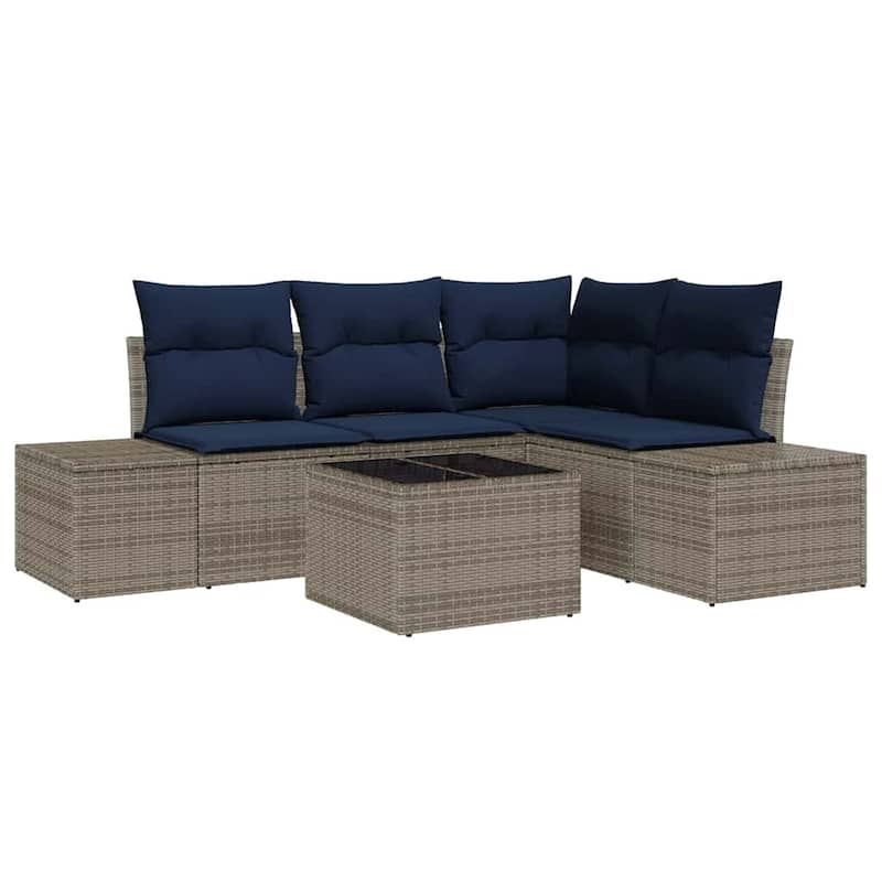 vidaXL 5 Piece Garden Sofa Set with Cushions - 82.3×60.6×27.2