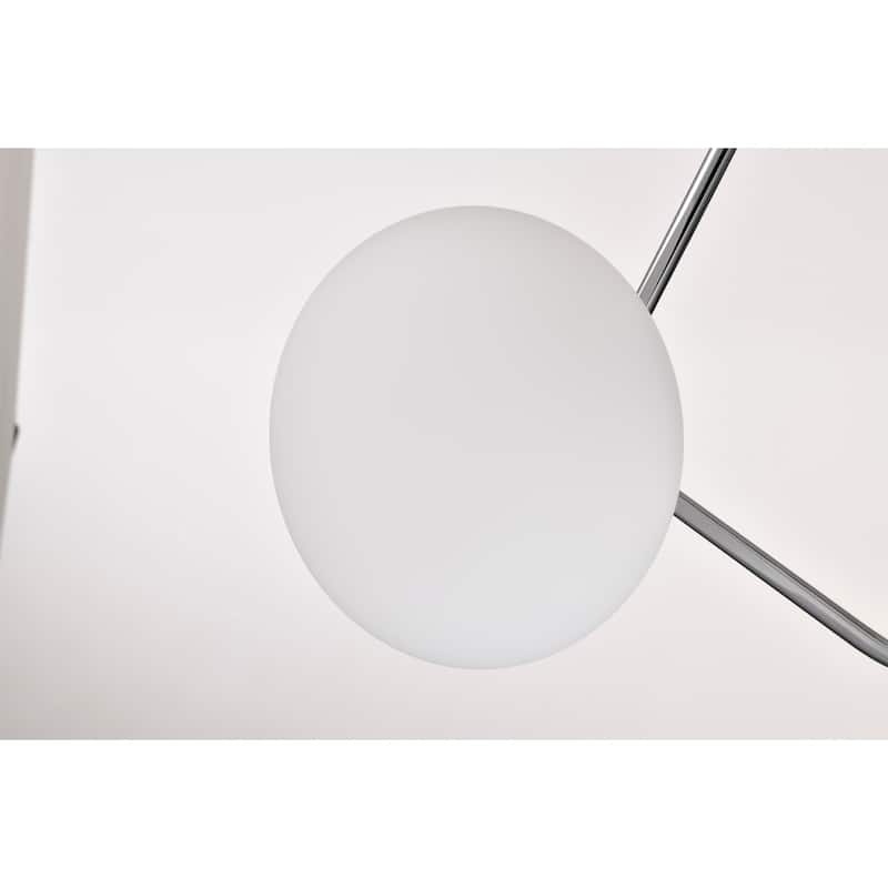 Camris 5-Light Chrome Chandelier Frosted Glass Shades
