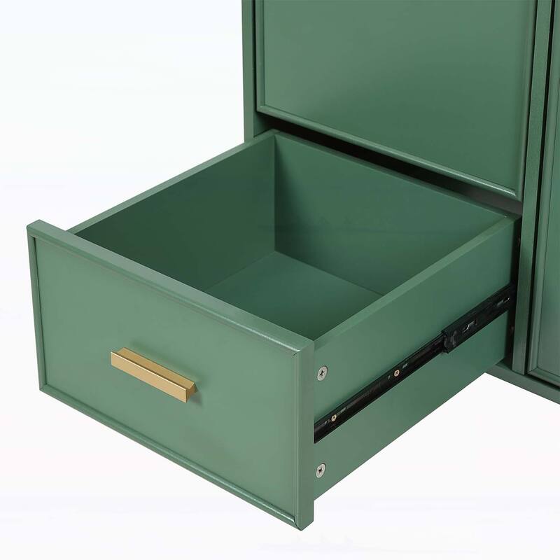 Freestanding Vanity Set with Door Shelf,Deep Drawer,2-Tier Pull-Out Basket