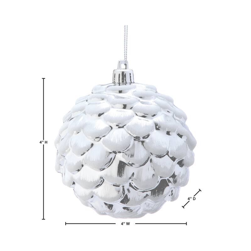 100mm Vp Shiny Globe Cone Ornament Box of 4