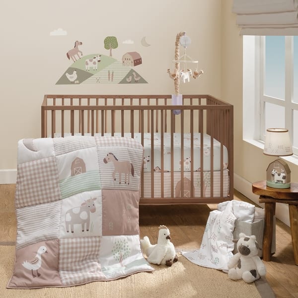 slide 2 of 10, Bedtime Originals Farmyard Friends 3-Piece Infant Baby Nursery Crib Bedding Set