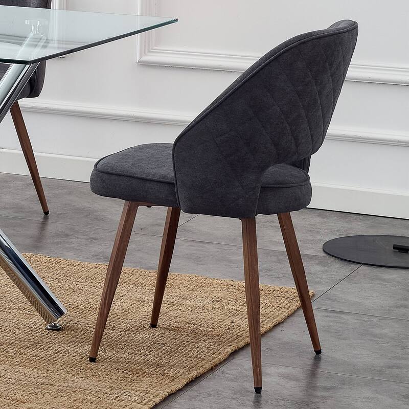 Linen Accent Chair,Leisure Chairs, Upholstered Side Chair with Metal Legs