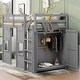 preview thumbnail 12 of 10, Wood Twin Size Loft Bed with Built-in Storage Wardrobe and Two Windows, Gray