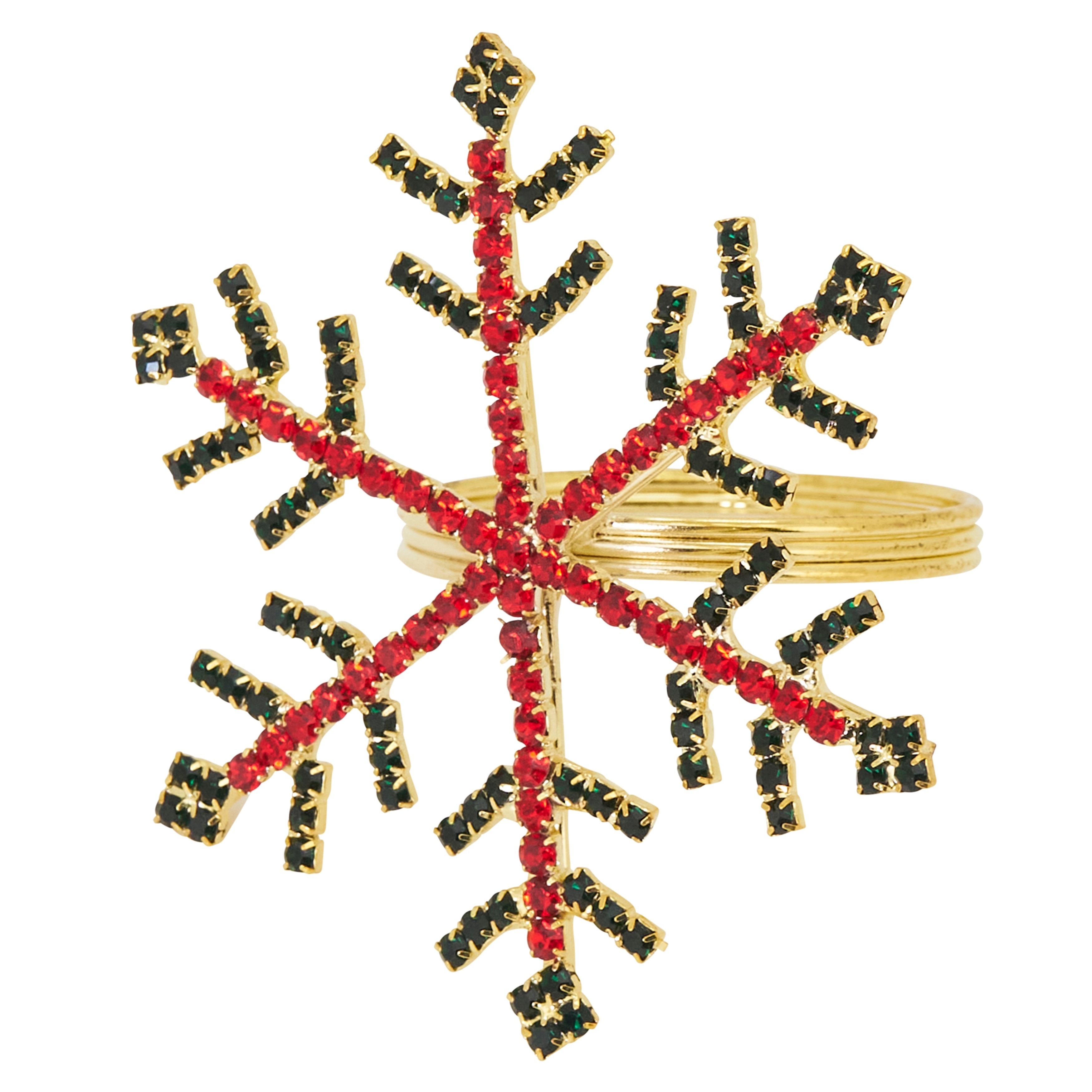 Snowflake Napkin Rings (Set of 4) - Christmas Napkin Rings for Holiday Table Settings and Winter Dining Decor