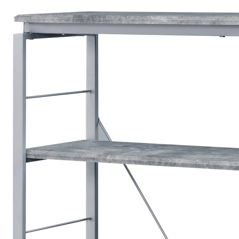 Faux Concrete and Silver Finish Bookshelf