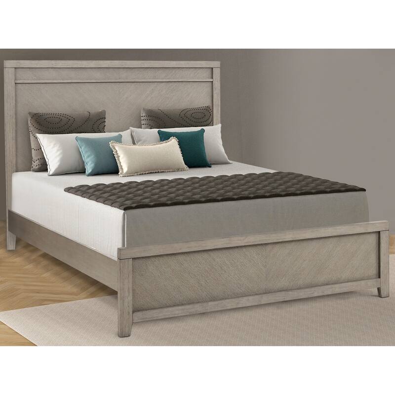 Queen Size Solid Wood Panel Bed with Ash Veneers and 1000lb Weight Capacity