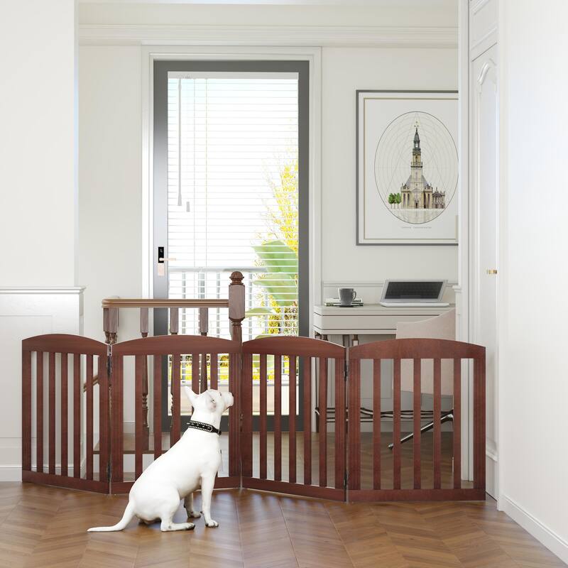 COSTARS Foldable Dog Gate, Dog Gates for Doorways, Stairs, The House, Wooden Freestanding Pet Gate Indoor, Step Over Puppy Gate