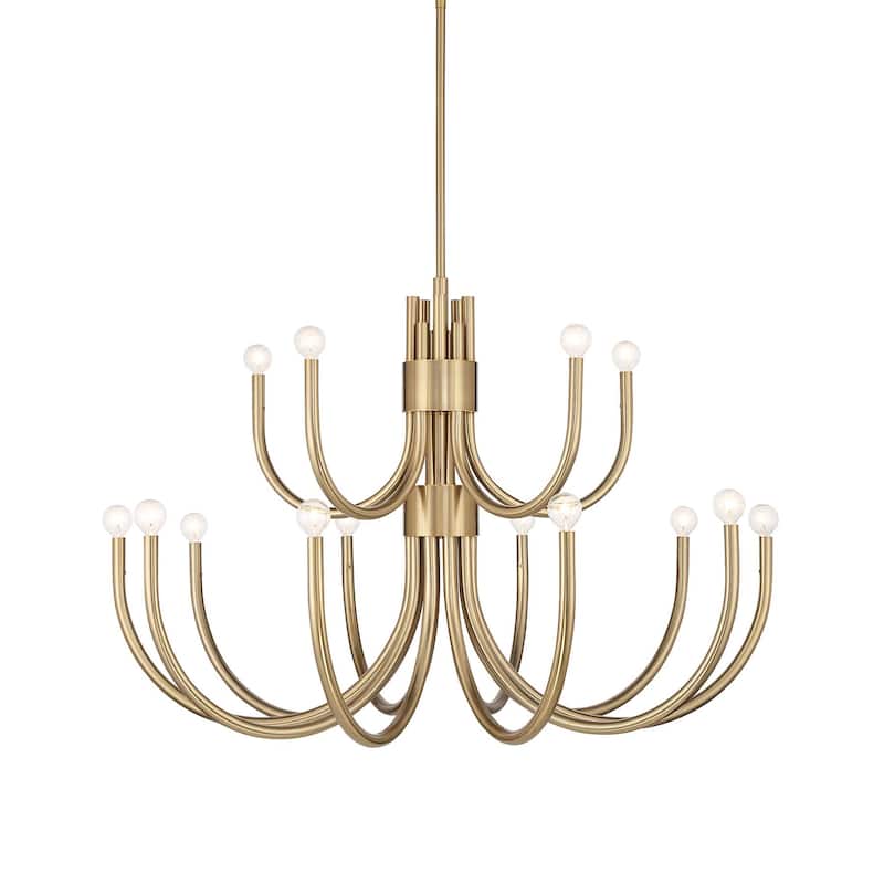 Savoy House 1-6682-15 Sorrento 15 Light 42" Wide Taper Candle Style - Noble Brass