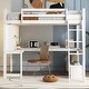 preview thumbnail 4 of 26, Full Size Loft Bed with L-Shaped Desk, LED Light and Charging Station, Storage Kids Bed Frame with 2-Drawer Bench