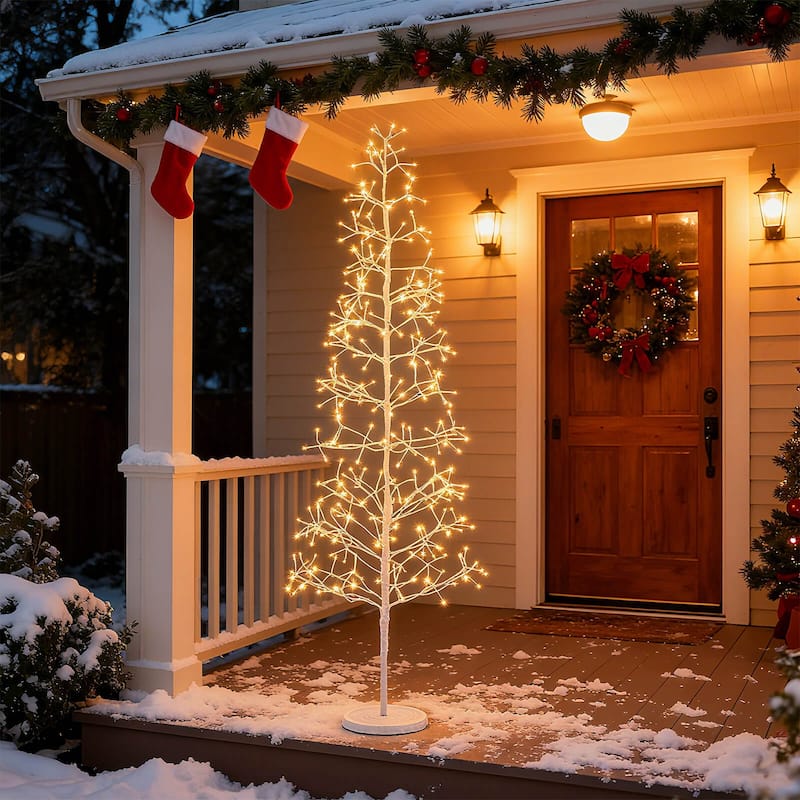 Costway 6 FT Lighted Birch Tree with 320 White Light LED Lights - See Details - 6 Foot