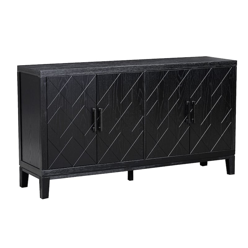 4-door Retro Sideboard with Adjustable Shelves