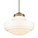 preview thumbnail 4 of 6, Ingalls Large Pendant Modern Brass with Vintage Milk Glass