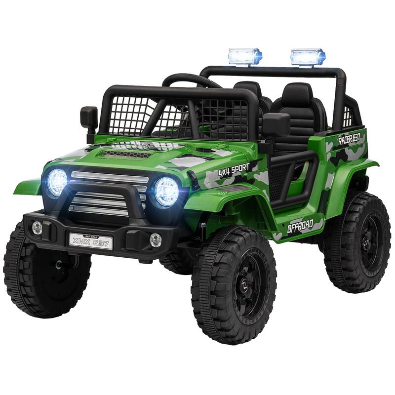 12V Kids Electric UTV Ride-On Truck with Remote Control, LED Headlights, Music, and 3 Speed Settings for 1-6 Years