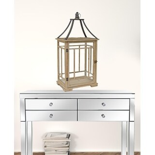 HomeRoots Set Of Two Black Flameless Floor Lantern Candle Holder - 17 - Bed Bath & Beyond - 38433130