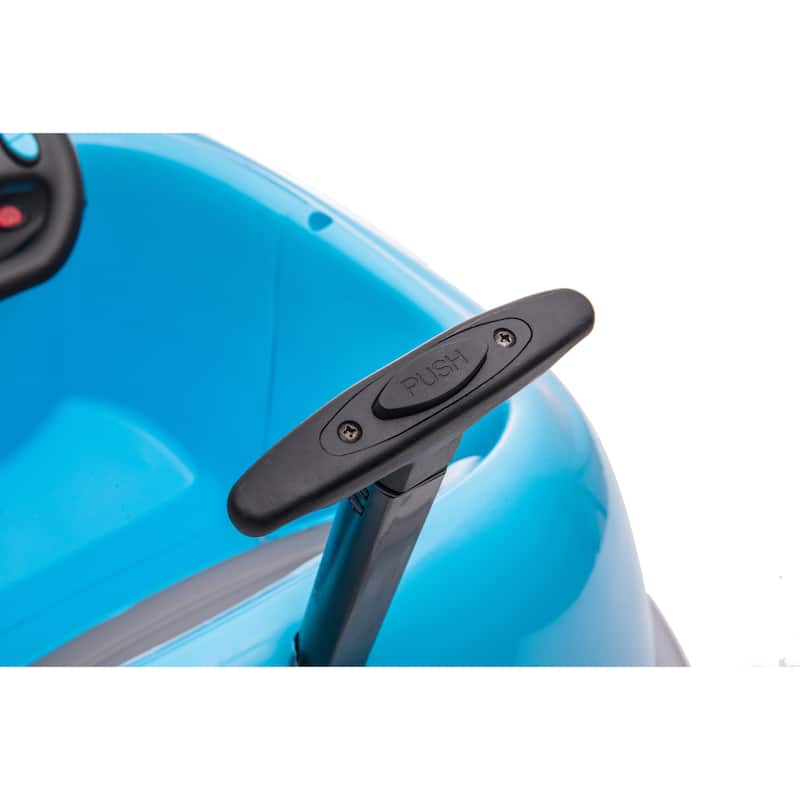 Cartoon Bumper Car with Light Strip, Blue Electric Car for Kids with Bluetooth, Remote Control Electric Vehicle with Play Modes