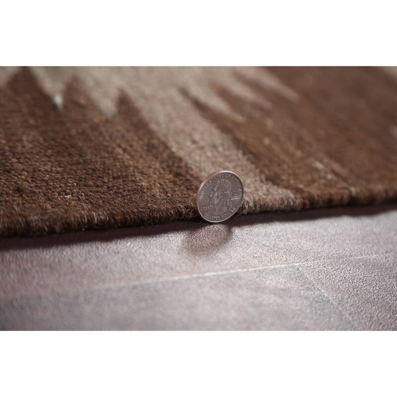 Geometric Tribal Natural Dye Kilim Oriental Wool Area Rug Flat-weave - 4'7" x 6'7"