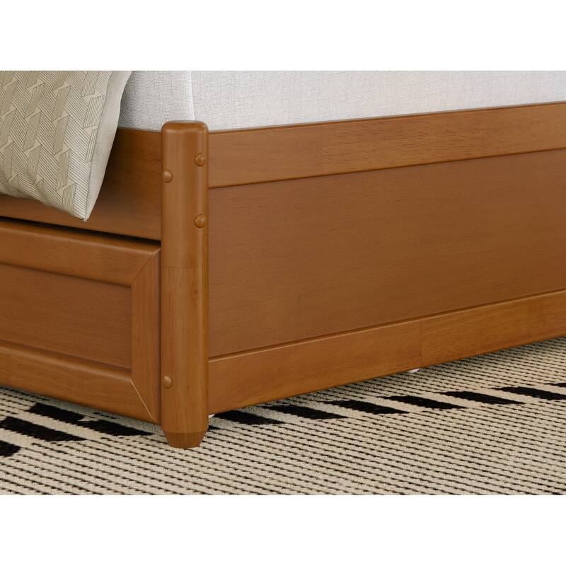 Felicity Platform Bed with Panel Footboard and Twin XL Trundle