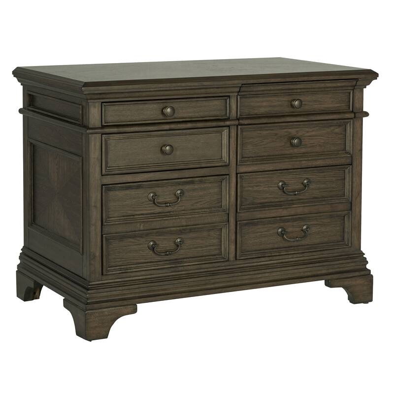5-Drawer Wood File Cabinet Burnished Oak - Burnished oak - Legal