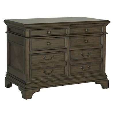 5-Drawer Wood File Cabinet Burnished Oak