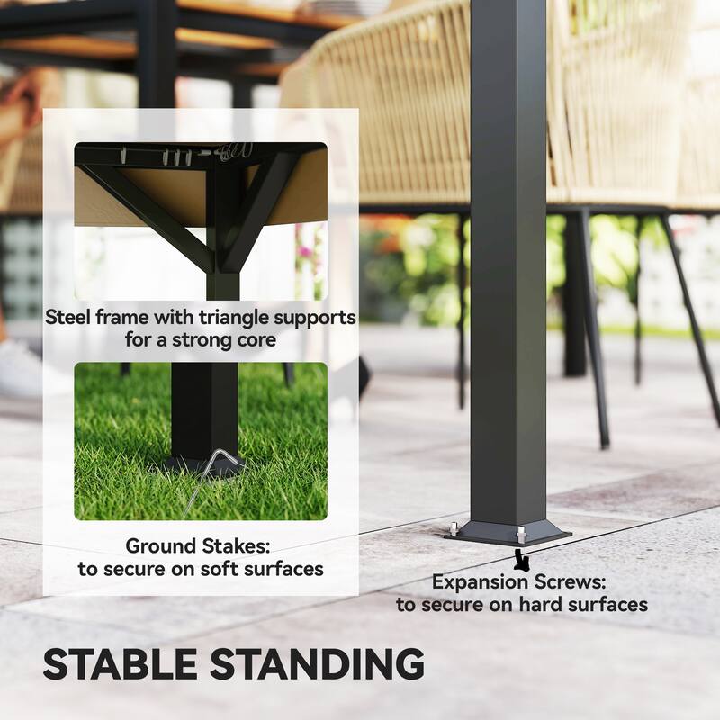 Outsunny 10' x 12' Outdoor Patio Gazebo, Soft Top Gazebo Canopy Shelter with Double Roof, Curtains, Netting, Steel Frame