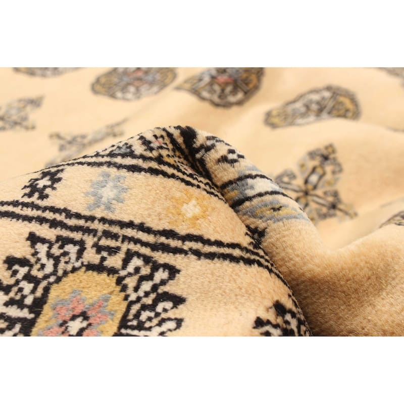 ECARPETGALLERY Hand-knotted Finest Peshawar Bokhara Beige Wool Rug - 4'2 x 5'11