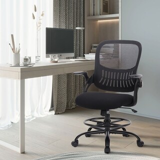 Mid-back Mesh Ergonomic Flip-up Arms Drafting Chair