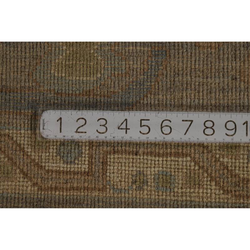 Hand Knotted Oriental 100% Wool Carpet Transitional All-Over Greys & Charcoal Oushak Area Rug - 9' 11'' X 8' 1''