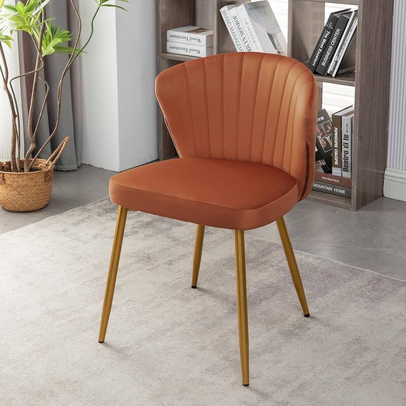 Modern Velvet Accent Chair with Channel-Tufted Design Comfortable and Trendy Armless Seat