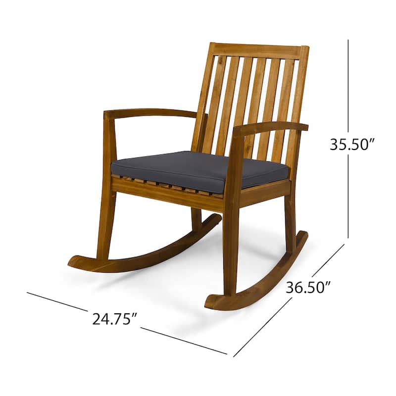 Montrose Outdoor Acacia Wood Rocking Chairs with Accent Table by Christopher Knight Home