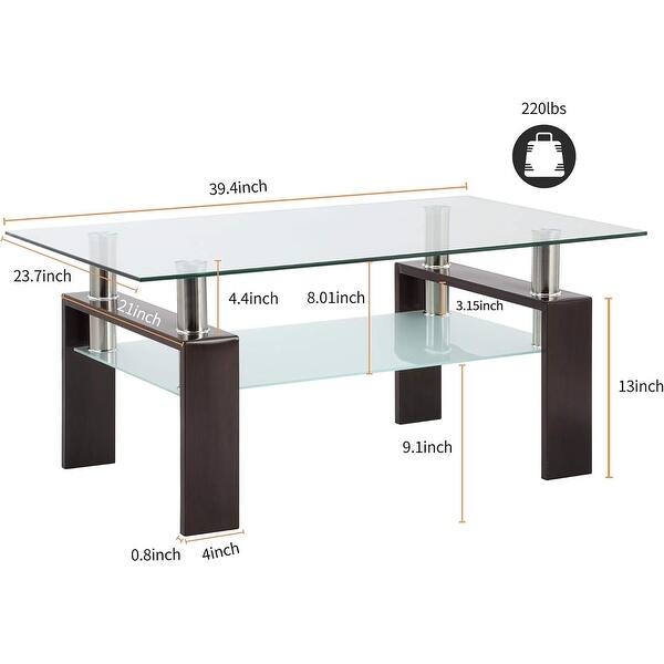 Glass Coffee Table with Metal Legs for Living Room - other - Bed Bath ...