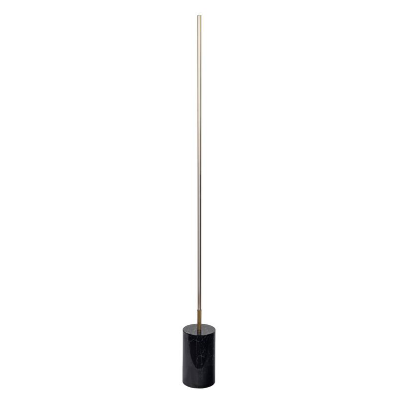 Brassed Gold LED Floor Lamp with On/Off Switch Faux Marble Base - Gold,marble
