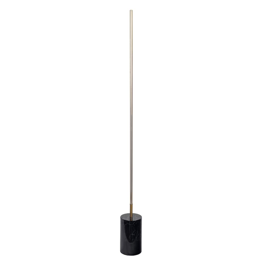 Brassed Gold LED Floor Lamp with On/Off Switch Faux Marble Base