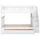preview thumbnail 13 of 12, Classic Design Full over Full Wooden Bunk Bed with Trundle,Staircase with Storage Shelves,Safety Guardrail