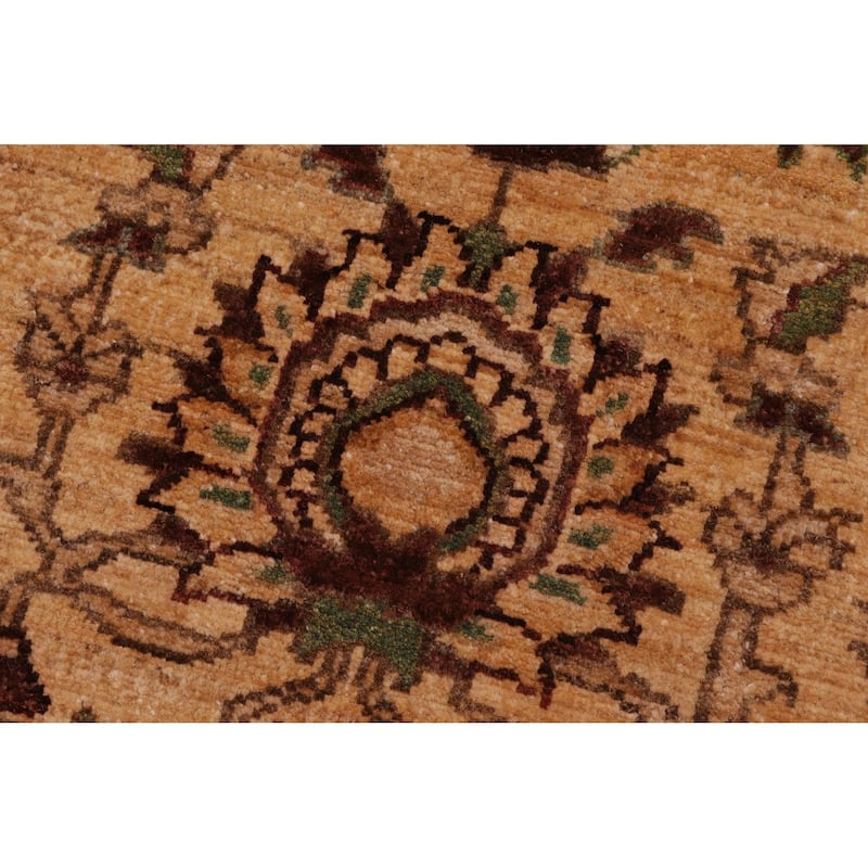 Bohemian Ziegler Basilia Gold Brown Hand-Knotted Wool Rug - 10'1'' x 15'8''