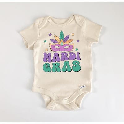 Mardi Gras Retro - Baby Boy Girl Clothes Infant Bodysuit Funny Cute Newborn