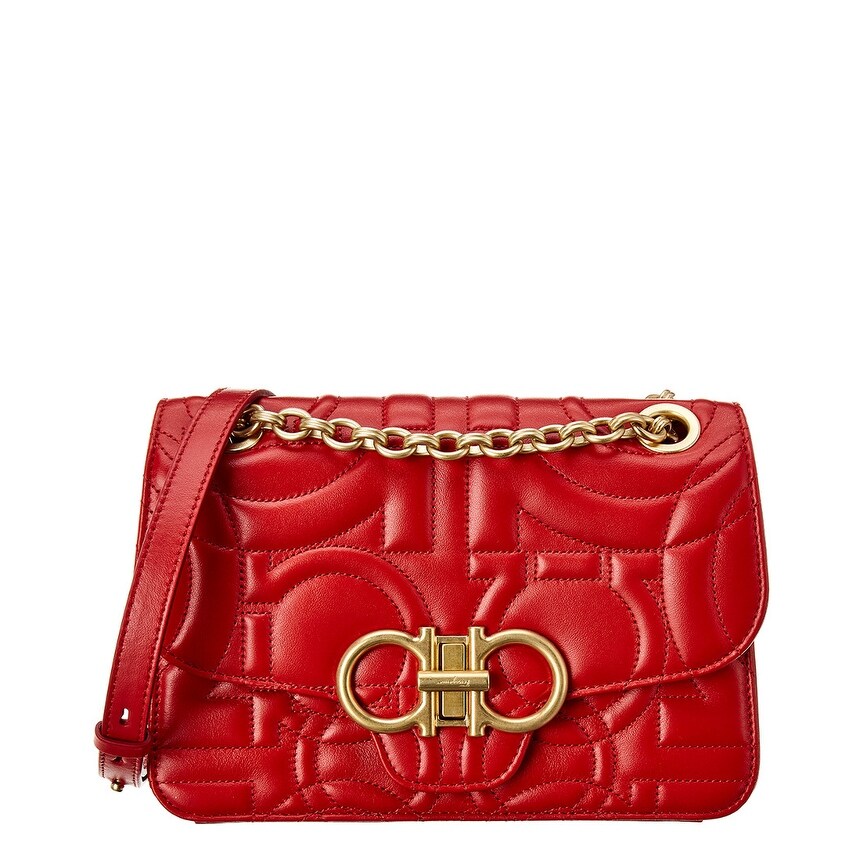 quilted gancini flap bag