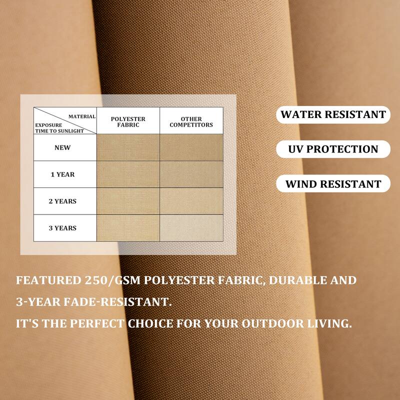 Pellebant Outdoor 10x10 FT Square Cantilever Patio Umbrella 360 Degree Rotation with HDPE Base