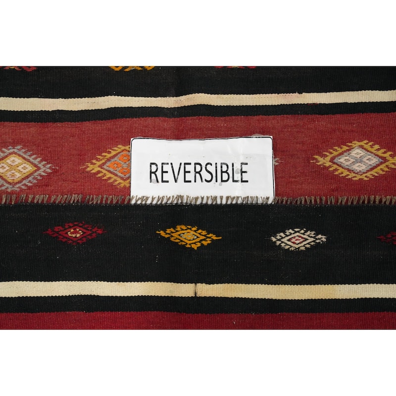 Hand Woven Oriental 100% Wool Carpet Southwestern Tribal Multi-Colored Kilim Area Rug - 10' 0'' X 5' 9''