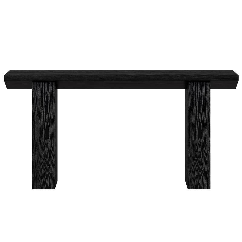 63" Farmhouse Extra Long Narrow Behind Couch Console Table - Black