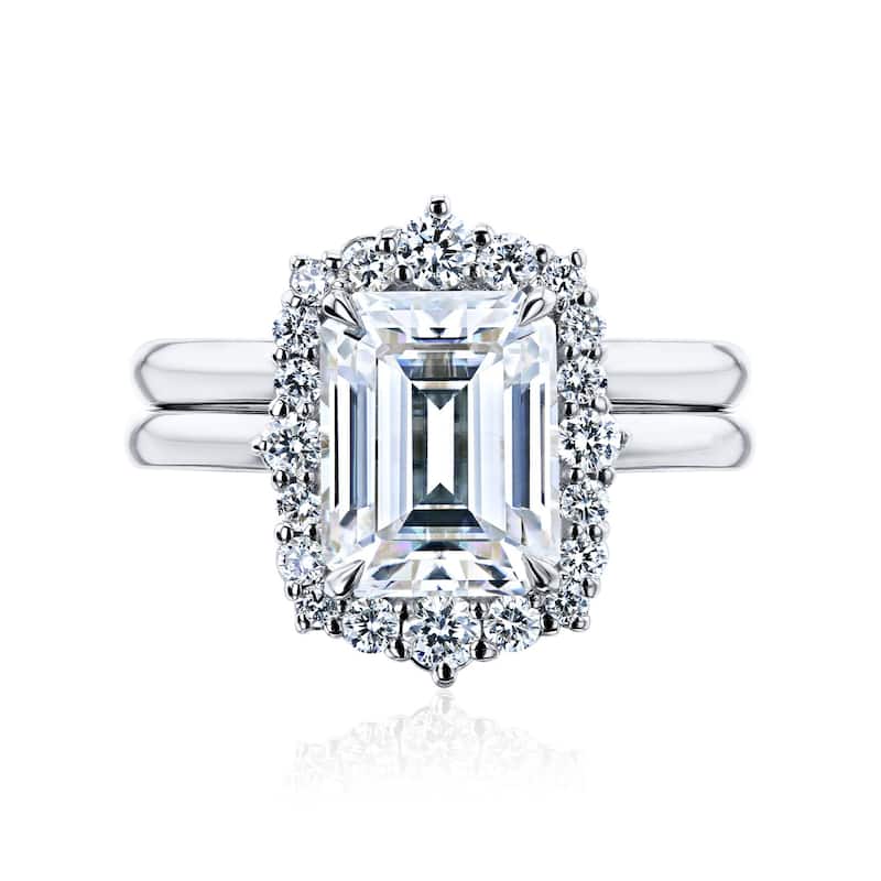Annello by Kobelli 14k Gold Forever One Elizabeth Bridal Set (DEF/VS, DEF/VS) - White - 8.5