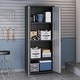 preview thumbnail 2 of 8, Fortress Grey Metal 75.4-inch 4-shelf Garage Cabinet