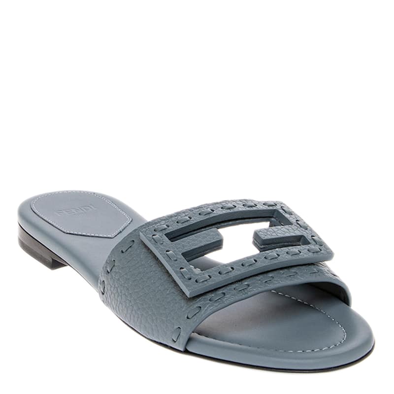 Fendi Baguette Leather Slides - 40 EU