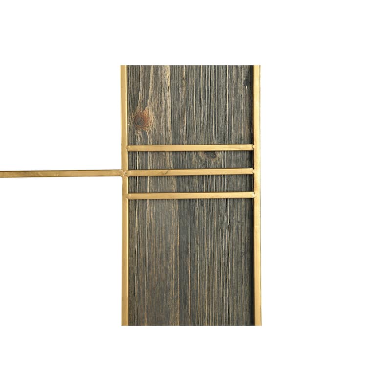 Wall Clock With Wood Finish and Gold Trim, Natural and Gold