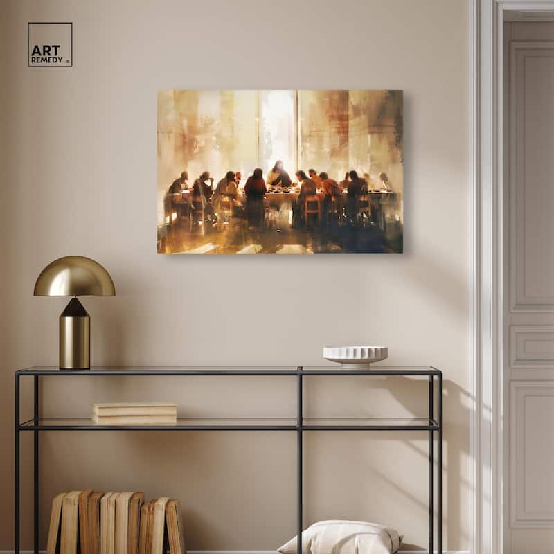 Supper in His Light Canvas by Art Remedy, Gallery Wrapped