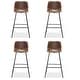preview thumbnail 19 of 49, LUE BONA Modern Faux Leather Metal Frame Counter Height Bar Stools (Set of 4)