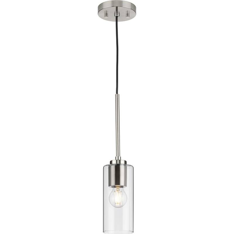 Cofield Collection One-Light Brushed Nickel Transitional Pendant - 4 in x 4 in x 9.75 in