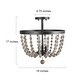 preview thumbnail 9 of 16, Modern Farmhouse 3-Light Flush Mount Bohemian Distressed Wood Ceiling Lights