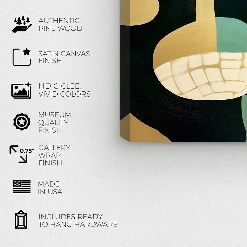Wynwood Studio Canvas Abstract Abstract World Map Gold and Teal Modern & Contemporary Wall Art Canvas Print