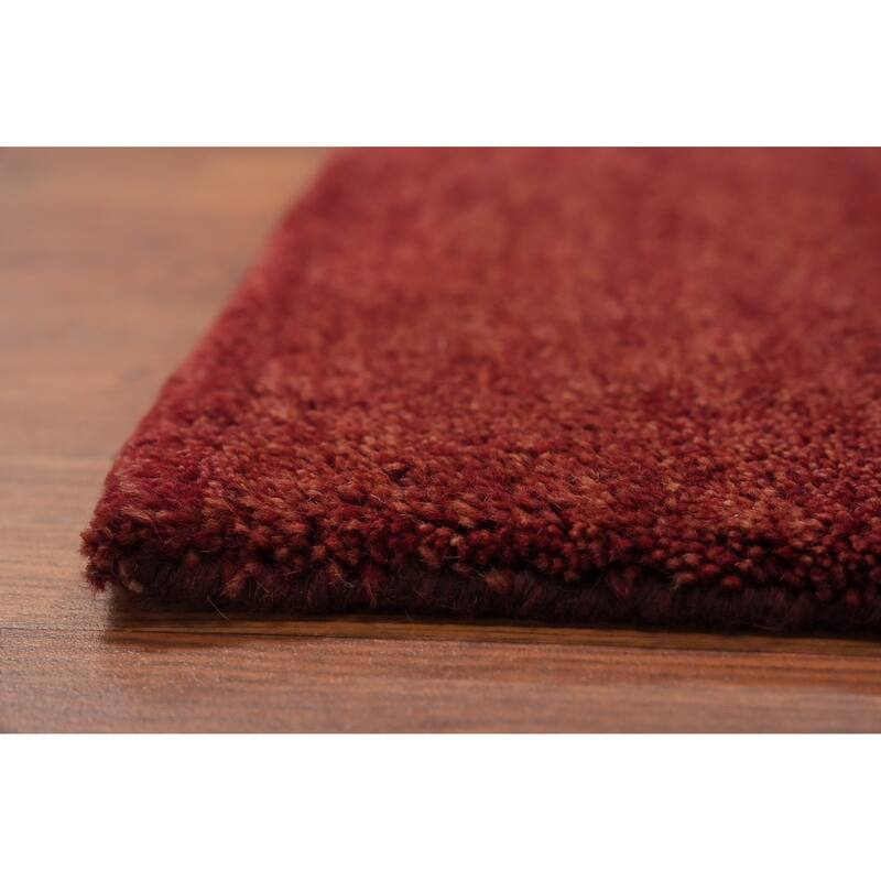 Hand Knotted Oriental 100% Wool Carpet Modern Solid Red Gabbeh Area Rug - 6' 0'' X 4' 0''